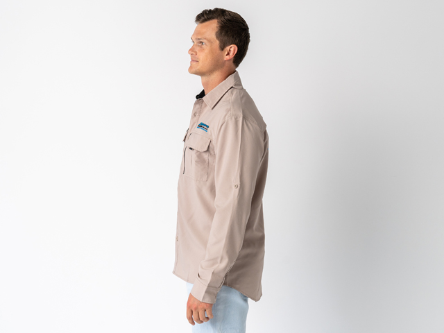 Superior Mens Syzmik Fishing Shirt Sand (Each) - SUP-FISH-M-SAND-XXX